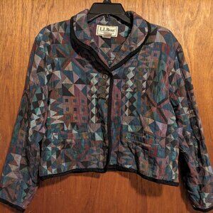 LL Bean boho cropped tapestry jacket (size M)